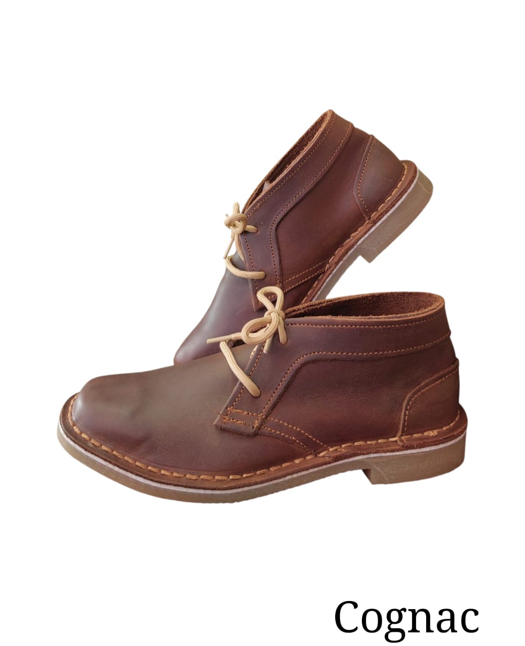 416 Mens Lace Up Vellies in Cognac