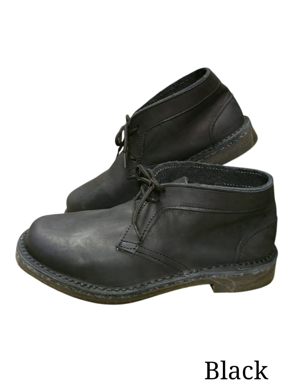416 Mens Lace Up Vellies in Black