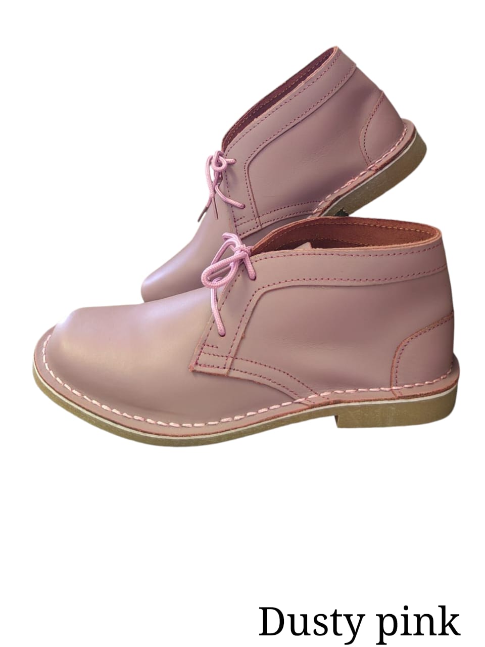 416 Mens Lace Up Vellies in Dusty Pink