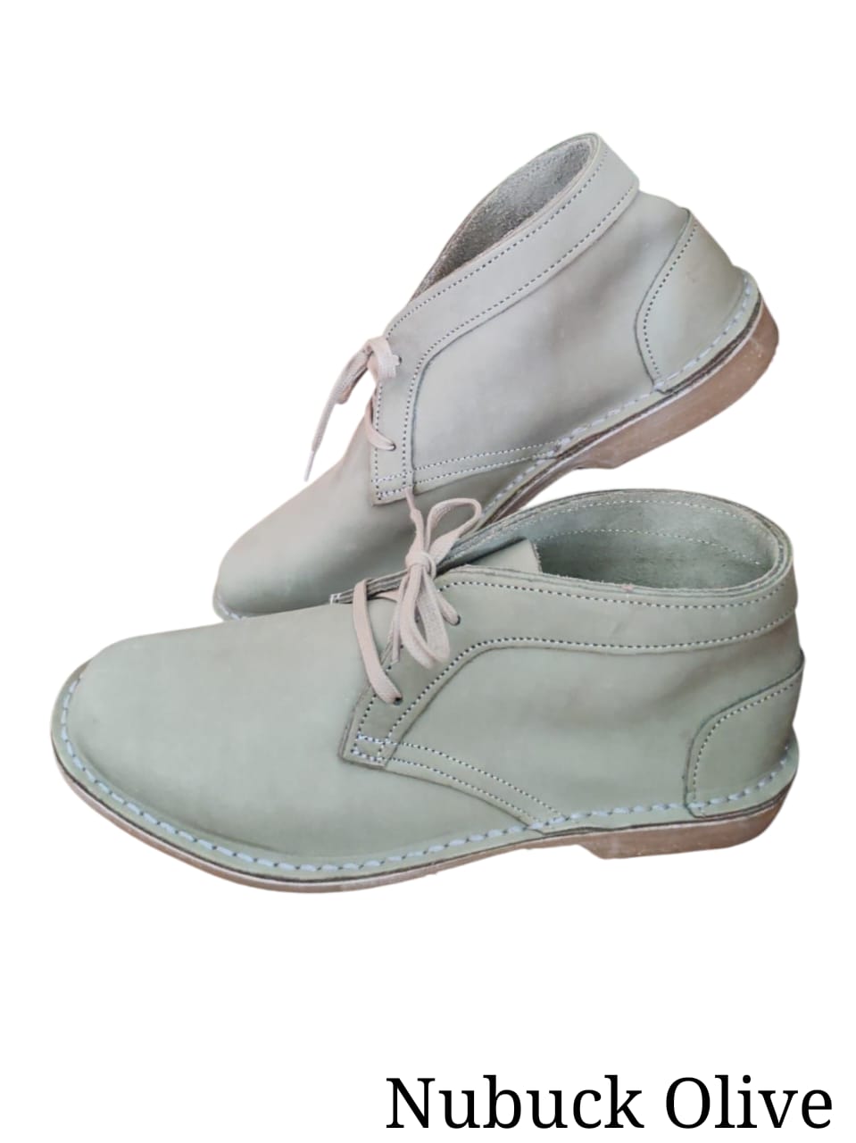 416 Mens Lace Up Vellies in Nubuck Olive