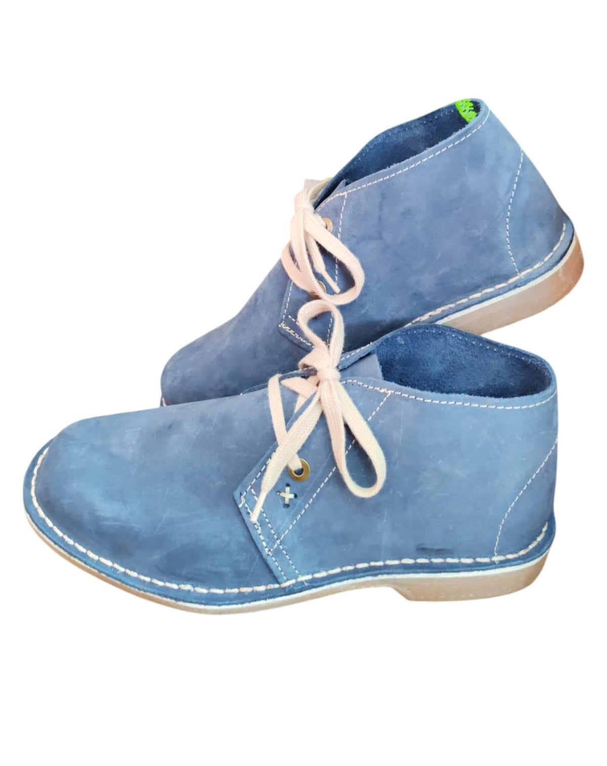 421B Lace Up Vellies in Light Blue