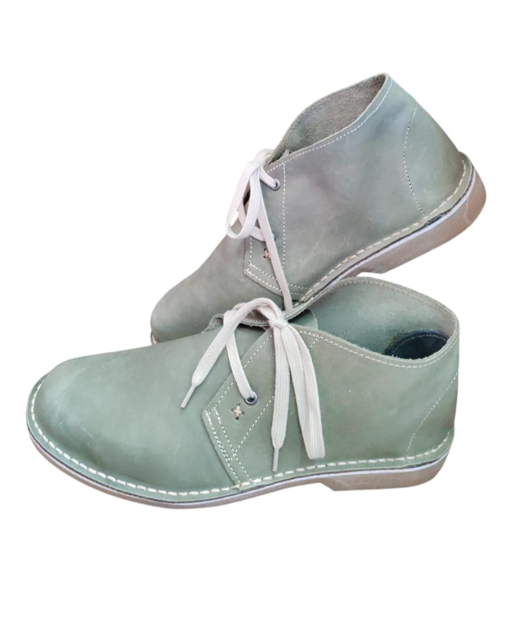 421B Lace Up Vellies in Light Green