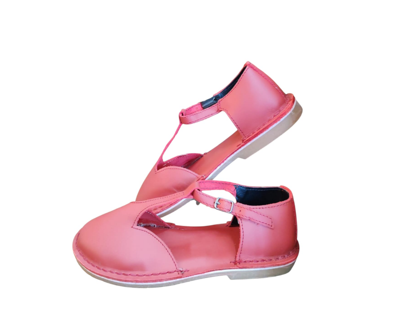 Ladies Leather Anika Baby Doll - Red